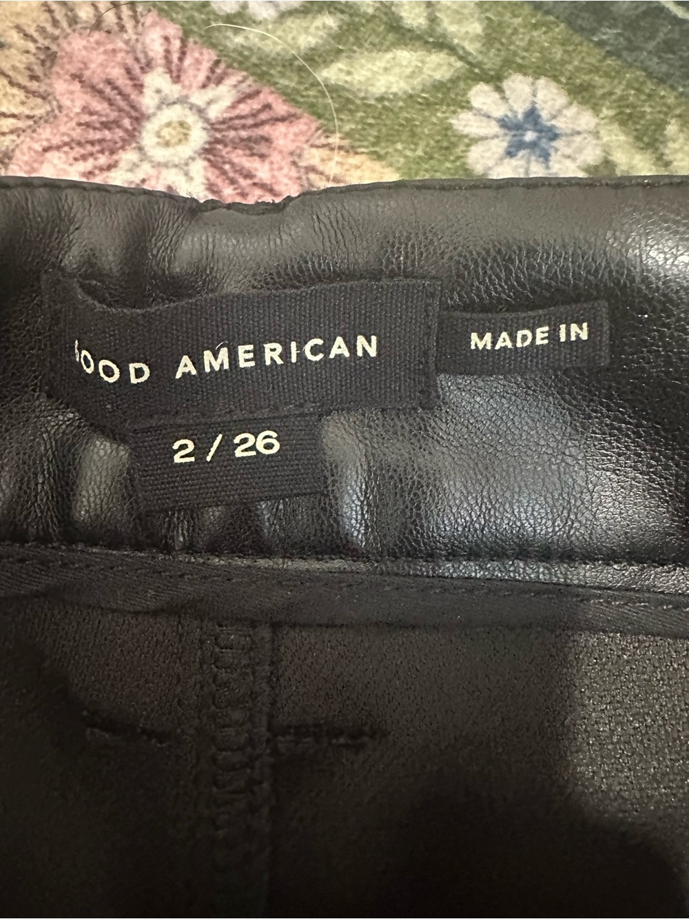 Good American Black Faux Leather Jeans - Picture 2 of 3